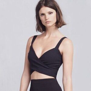 Reformation Black Criss Cross Koca Crop Top Size XXS